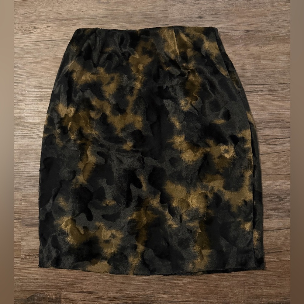 Sense Black and Bown Patterned Pencil Skirt